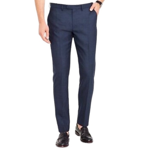J. CREW BOWERY Classic Fit Navy Blue Wool Men's Dress Pants Trousers 33 … - Picture 1 of 16